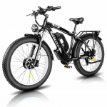 KETELES K800 Kahemootoriline Elektriline Jalgratas 2&times;1000W, 48V 23AH, Shimano 21-k&auml;iguline, 50km/h, 26 &times;4 Paksud Rehvid, Lukustatav Amordihark Maantee E-jalgratas 48V 2000W 23Ah must/valge
