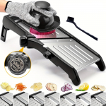 K&auml;sitsi reguleeritavate roostevabast terasest teradega k&ouml;&ouml;giviljal&otilde;ikur ja -l&otilde;ikur Mitmefunktsionaalne k&ouml;&ouml;giriiv Julienne'i puuviljade ja k&ouml;&ouml;giviljade viilutaja