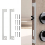 2 Pieces Door Latch Guard Plates Security Easy to Install Protector L Shaped for Metal 11in