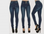Elastic High-Waist Slim Fit Skinny Jeans for Women XXL