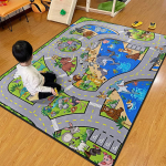 Laste Multifilm Maantee Pusle P&otilde;randamatt - L&otilde;bus Liikluskaardi M&auml;ngumatt Lastele ja Lapsevanema-Lapse Tubadesse 60x90 cm