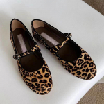 Naiste Leopard Ballerina Kingad Tantsukingad Madalad Vabaaja Kingad Naine 2024 Trend Moerohk Uued Mary Jane Mugavad Talvised Kleidi Kingad Muejr Zapatos 35 leopard