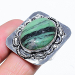 Ruby in Zoisite Gemstone Handmade Ethnic 925 Silver Gift Jewelry Ring Size 9 Q8O34