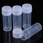 10 tk 5 ml plastikust katseklaasid viaalid proovimahuti korgiga keemia jaoks
