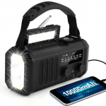 10000mAh p&auml;ikesepaneeliga v&auml;ndaga h&auml;daolukorra raadio NOAA/AM/FM ilma raadio taskulambi, LED lugemislambi, SOS-alarmi ja kompassiga v&auml;litingimustes elluj&auml;&auml;miseks must