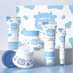 Viieosaline piimaga n&auml;ohoolduskomplekt naistele t&uuml;drukutele igap&auml;evaseks kasutamiseks kauakestvaks niisutuseks toitev niisutav nahahoolduskomplekt mitterasvane &otilde;rn koostis One Size sinine