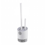 Seinale kinnitatav WC-harja ja -hoidiku komplekt vannitoa jaoks Paindlik pehmete harjastega WC-poti harjapea Vannitoatarvikute t&otilde;husaks puhastamiseks Single Brush hall v&auml;rv