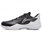 Li Ning Thunder S&uuml;nteetilisest Nahast Mugavad Trendikad P&otilde;rutust Summutavad Kulumiskindlad Madalad Sulgpalli Jalan&otilde;ud Meeste toss Must Valge AYZU015-4 46⅓