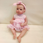48cm Realistlik Reborn-nukk Vanninukk Bettie - T&auml;ielikult vin&uuml;&uuml;lkeha k&auml;sitsi maalitud juuste ja roosa printsessikleidiga Girl beige