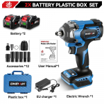 ONEVAN 1200N.M harjadeta elektriline l&ouml;&ouml;kmutriv&otilde;ti 3 funktsiooniga 1/2-tolline akukruvikeeraja elektriline trell Makita 18 V aku jaoks 2 Battery EU Plug B