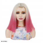 V&auml;rviline Ombre Oranž-Blond 16-tolline L&uuml;hike Sirge Bob Parukas Tukkidega S&uuml;nteetiline Trendikas Stiilne Naistele Loomulik V&auml;limus Igap&auml;evaseks Kasutamiseks