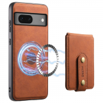 DENIOR D14 For Google Pixel 7 5G Magnetic Case 2 in 1 Detachable PU+PC+TPU Phone Cover Brown