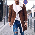 Meeste villajakk Soe talvine pikk trench-mantel Nuppudega Stiilne &uuml;ler&otilde;ivaste mantel M pruun