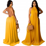 Uus Suvine Euroopa-Ameerika Seksikas &Uuml;hev&auml;rviline Sifonkleit Extra Large helesinine v&auml;rv