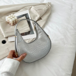 Aligator Half---moon &otilde;lakott naistele Moodne kaenlaaluse kott, disainiga naiste kaenlaaukott 21x6x21.5cm