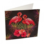 CRYSTAL ART- fenicotteri Kit Carte &agrave; diamanter, CCKA7, A7-Flamingos, 18x18cm