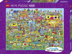 Doodle Village Puzzle 1000 Teile yellow