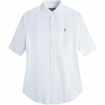 Polo Ralph Lauren V&auml;ike Hobuse logo Tikitud Puuvillane Oxford L&uuml;hikeste Varrukate S&auml;rk Naiste s&auml;rgid Valge 211703099-002 M