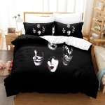 Kiss B&auml;ndi Voodipesukomplekt &Uuml;hekohaline Rockb&auml;ndi Tekikott Kahekohaline Queen King Twin Suurus Poistele T&auml;iskasvanutele Pehme Tekikoti Komplekt Kingitus 70x133cm 2pcs