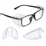 1 Pair Eye Glasses Side Covers Slip on Fits Small to Large Eyeglasses 2 Holes for Translucent Black