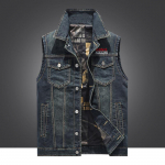 Kevadine Uus Meeste R&otilde;ivad V&auml;ljas Vabaaja Mood T&ouml;&ouml;riided Mitmetaskuline Denim Vest Vest Vest Meeste Suur Suurus Rev&auml;&auml;riga Hobuseklamber M