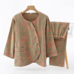 Naiste pidžaama 2-osaline komplekt magamiseks puuvillane koduriietus kevad-s&uuml;gis magamis&uuml;likond &ouml;&ouml;riiete komplekt M