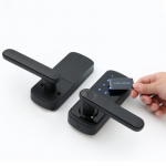 WIFI Bluetooth Smart Lock &uuml;he keelega s&otilde;rmej&auml;ljega lukk kaugparool alumiiniumist ukselukk must