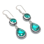 Natural Indicolite Tourmaline Gemstone 925 Sterling Silver Earring 2.17 o0d66
