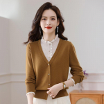 Women's Faux Two-Piece 100% Wool Knit Sweater M