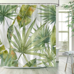 Troopilised lehed Du&scaron;ikardinad Rohelised Palmilehed Banaan Monstera Džunglitaimed Hawaii Kaasaegne Pol&uuml;ester Vannitoa kardinakaunistus 90x180cm-35x70in