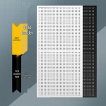Roostevabast terasest multifunktsionaalne perforatsioonplaadi riiul telefonide, ehete ja t&ouml;&ouml;riistade jaoks. White Thickened 30*100 + 10 Hooks