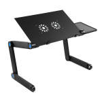 Portable Folding Laptop base Stand Adjustable Desk Computer bedside Table Tray For Sofa Bed Couch Black Furniture