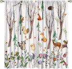 Metsaloomade Kardinad, Rebane Hirv Lind Loom V&auml;rvitahvel Metsamaa Prindiga Kardinad Lastele Lasteaeda Magamistuba Elutuba Kodu Kaunistus 53x116CM-2PC