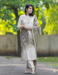 India disaineri peokleit Salwar Suit naistele Bollywoodi top tuunika puuvillane Kurti komplekt M kreemikas