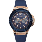 Guess Meeste kvartskell sinise silikoonrihmaga - W0247G3 sinine