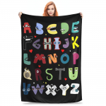 Alphabet Lore F Tekid Flanellist Kaunistus Poistele &Otilde;ppimiseks T&auml;hti Hingav Pehme Visketekk Voodi Kontori jaoks Pl&uuml;&uuml;sist &Otilde;huke Tekk 30x40in