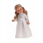 Poup&eacute;e de communion - MU&Ntilde;ECAS ANTONIO JUAN S.L. - Belle - Blonde - 45 cm - Cardigan pendentif - Boucles d'oreilles