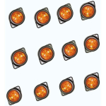 APSMOTIV LED-kontuuriga k&uuml;ljemarkerid 24V gabariidituled veoautodele, haagistele, bussidele ja universaalsed, veekindlad, v&auml;rvus kollane, 12 tk pakis merevaigukollane