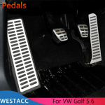 Auto pedaalide kate VW Golft 5 6 Tiguan Touran jaoks Skoda Octavia A5 LHD roostevabast terasest gaasipedaali siduri tugi AT
