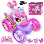 &Uuml;kssarviku puldiauto t&uuml;drukutele 360&deg; p&ouml;&ouml;rlev 4WD triki RC-autod armaste tulede ja laetava akuga M&auml;nguasjad-Laps s&uuml;nnip&auml;evakingituseks Unicorn Remote Control Cup