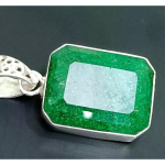 925 Sterling H&otilde;be 44 Ct Looduslik Roheline Smaragd SERTIFITSEERITUD Smaragd V&auml;&auml;riskivid Ripats NS-554 28.9 mm Approx. roheline