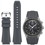 20mm silikoonrihm Omega x Swatch Speedmaster Moonswatchile, ilma vaheta, kaardus otsaga, Omega X Swatchi rihma asendus\[[ 20mm hall v&auml;rv
