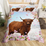 &Scaron;oti M&auml;giveis Tekikate King Queen L&auml;&auml;ne Taluloomad Tekikate Mikrofliis Pull Veised Lilleline Voodipesukomplekt Lastele Teismelistele EU Single(135*200cm)3pcs