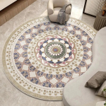 &Uuml;mmargune vaip k&otilde;rge tundega etniline laine Boheemlaslik Mandala Elutuba magamistuba kiiktool p&otilde;randamatt 80X80cm