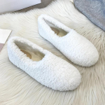 Luksuslik lambavillast mokassiinid Femme Talvine puuvillane king Naistele Soojad pl&uuml;&uuml;sist loaferid Mugavad lokkis lambanahast korterid Naistele Suurused 40-43 33