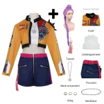 KPop Rumi Cosplay Kost&uuml;&uuml;m Parukas Naistele T&uuml;drukutele Halloweeni Karnivali Koomiks-con Peo Rollim&auml;ngu R&otilde;ivad Kids 130 sinine