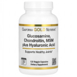 California Gold Nutrition, Gl&uuml;kosamiin Kondroitiin, MSM pluss H&uuml;aluroonhape, 120 k&ouml;&ouml;giviljakapslit