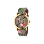 Gucci G-Timeless Seeria Kell Kvartsmehhanism L&otilde;uendirihm Pruun Tihvt 3D Tikitud Mesilane Moodne Paarikell Unisex kellad Kuldne YA1264038A Regular Watch Box,Brand-New Out of Warranty
