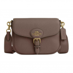 Coach Amelia 23 Klassikaline Monogramm Prindi Kl&otilde;pskinnitusega Kivit&uuml;kk Nahast &Otilde;la Crossbody Kott Keskmine Naiste kotid Tume-Kivi CP107-IMV2R Basic Set (Bag+Dust Bag)