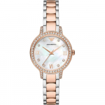 Emporio Armani Cleo P&auml;rlmutter Bicolor roosa Metall Naiste Kvartsikell AR11499 p&auml;rliv&auml;rvi ema